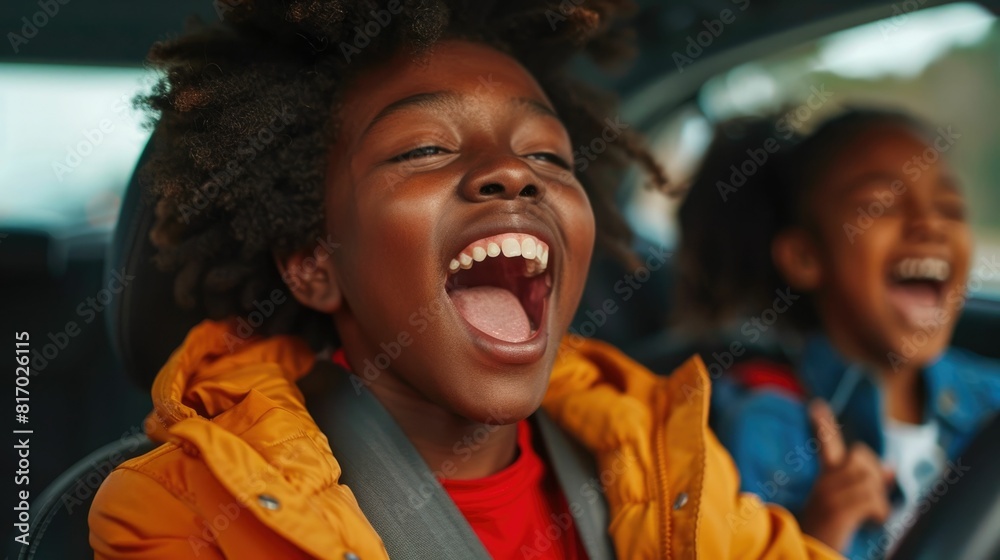 Joyous Sing Along Moments During Carefree Car Ride with Friends Joyous Sing Along Moments During Carefree Car Ride with Friends