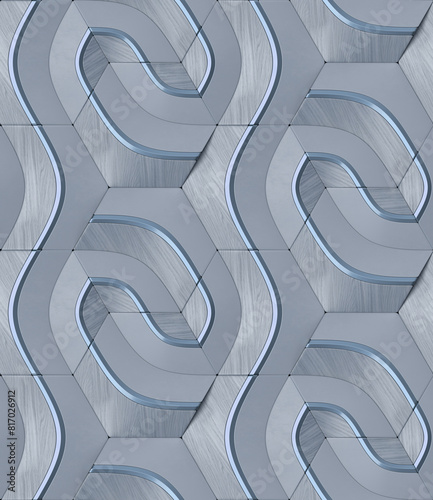 Modern Abstract 3D Geometric Seamless Pattern