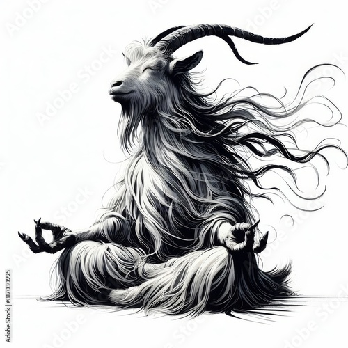 illustration yoga goat © Deanmon