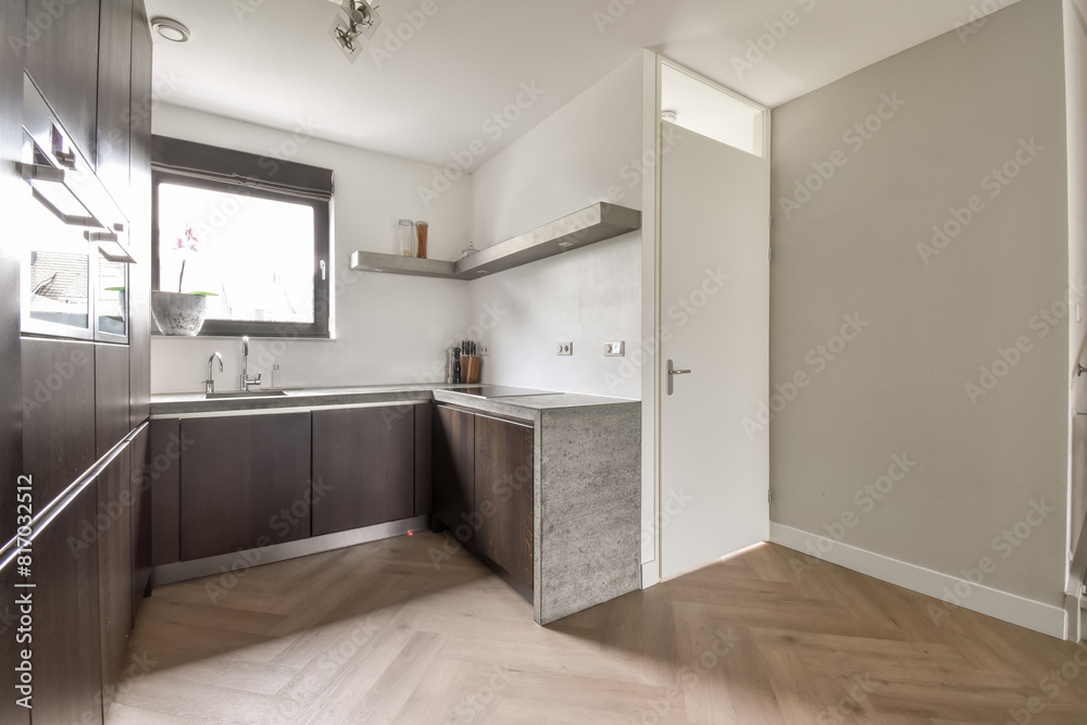 Modern kitchen with wooden cabinets and sleek design Modern kitchen with wooden cabinets and sleek design