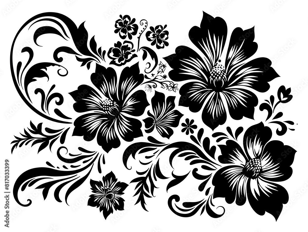 black and white floral background black and white floral background