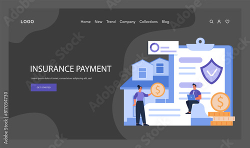 Insurance Payment concept. Flat vector illustration.