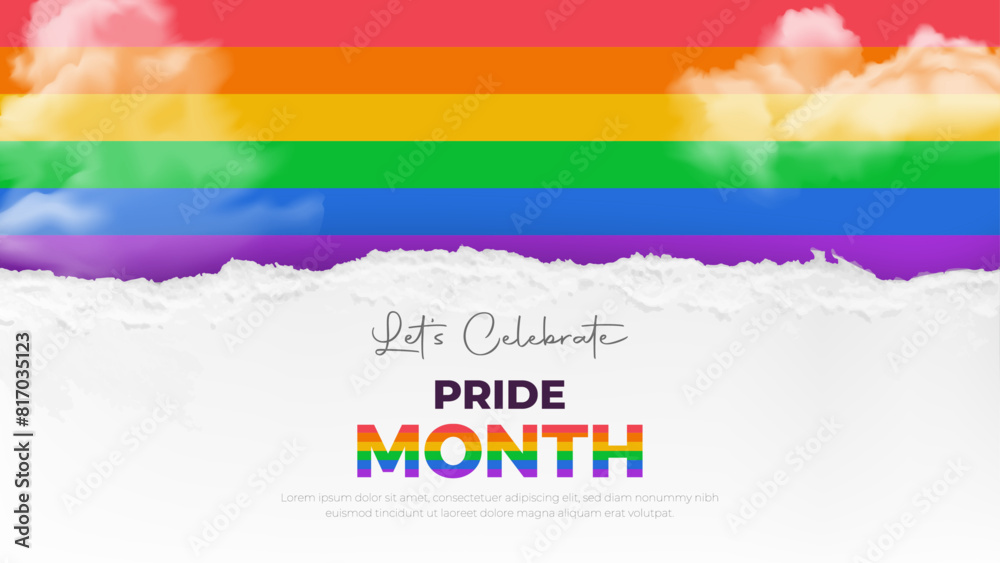 LGBT pride month background. Vector background with rainbow colors ...