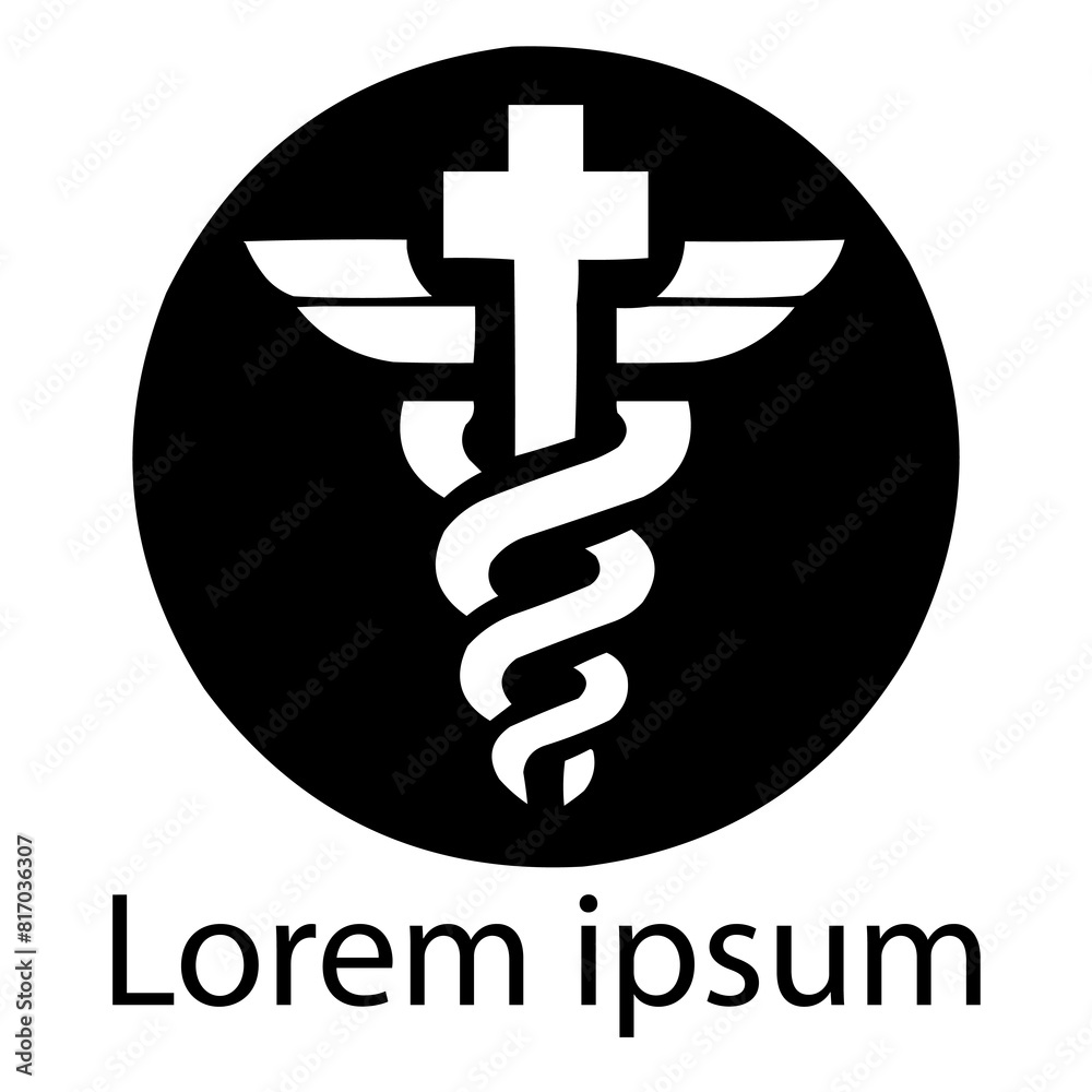 A black health care logo on white background A black health care logo on white background