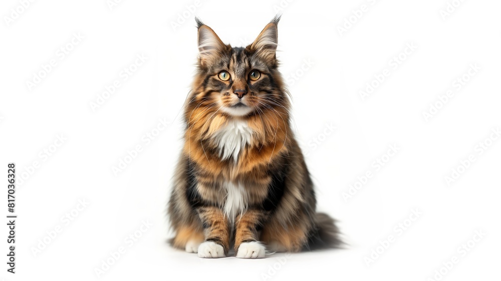 Obraz premium Maine Coon - Norwegian Forest Cat isolated white background