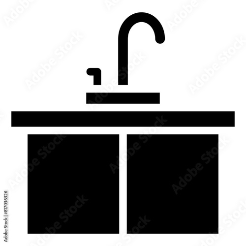 Sink Glyph Icon Design