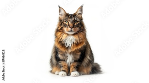 Maine Coon - Norwegian Forest Cat isolated white background