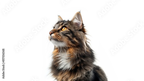 Maine Coon - Norwegian Forest Cat isolated white background