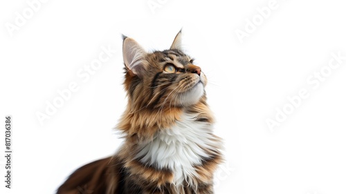 Maine Coon - Norwegian Forest Cat isolated white background