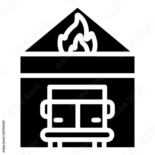 Fire station Glyph Icon Design