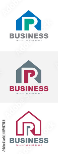 Letter PR  or RP Homes For Real Estate and Urban Property Businesses