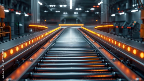 Modern Factory Efficiency: Industrial Conveyor Belt System Streamlining Goods Transportation