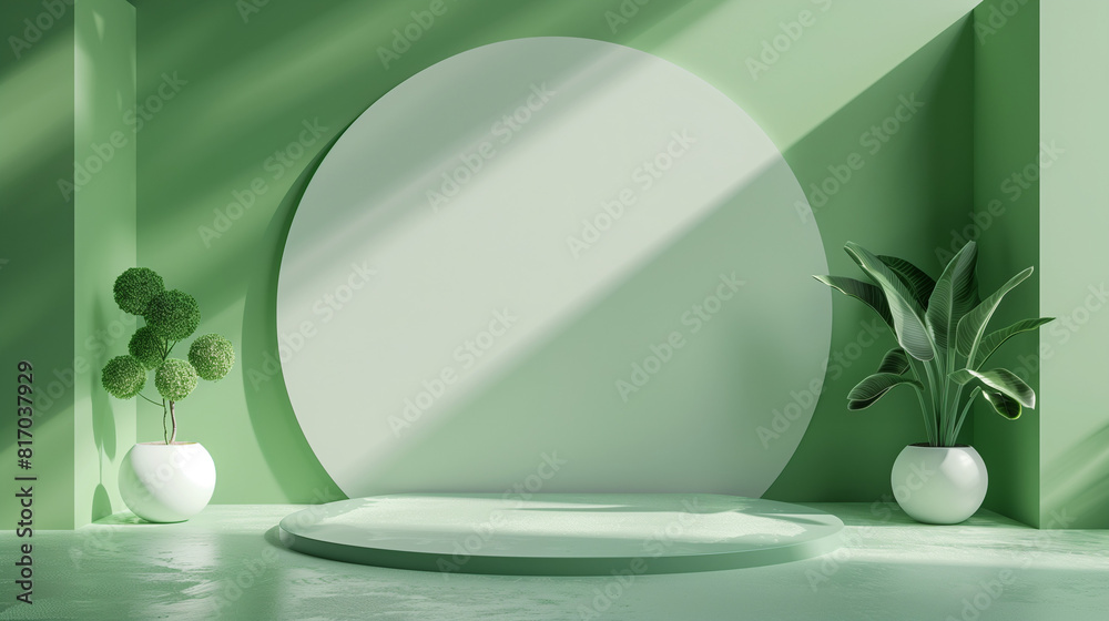 Green modern minimalistic interior background wall mockup 3d render
Green modern minimalistic interior background wall mockup 3d render