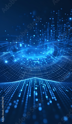Blue digital networking, internet, cyber and business background