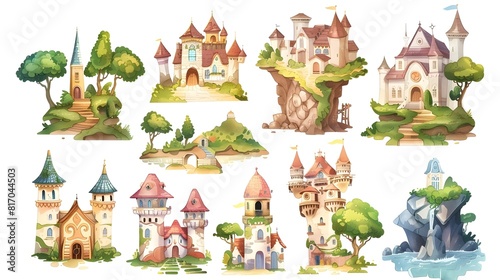 Enchanting Fairytale Castles and Whimsical Landscapes in Storybook Style