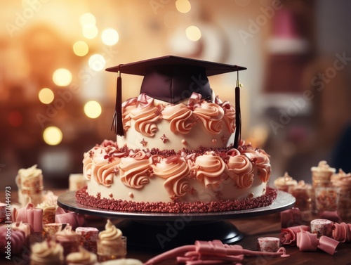 A delicious graduation cake.