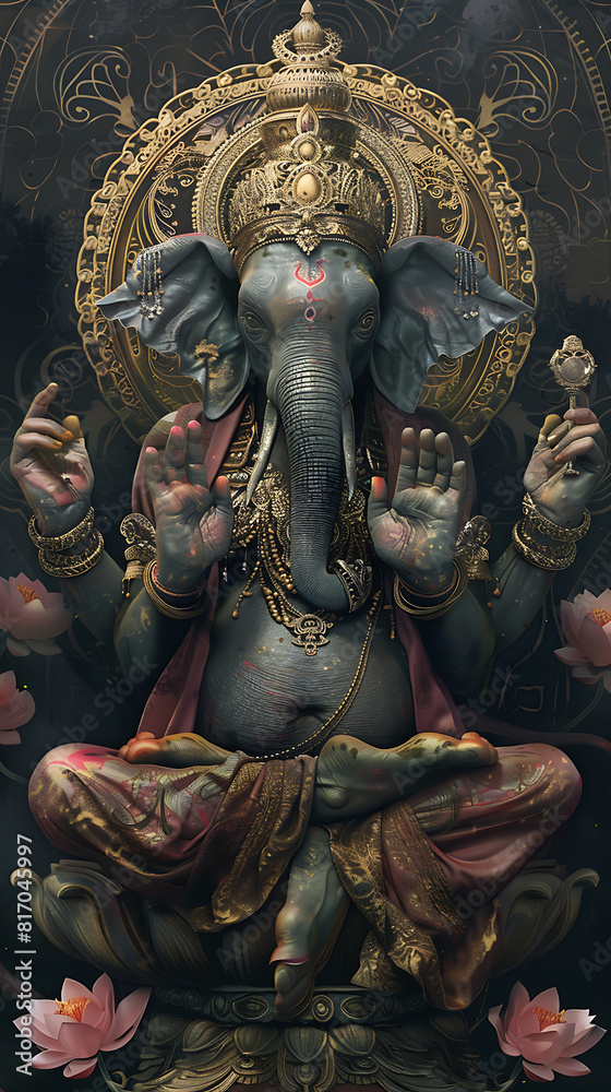 Ganesh wall art, The god of abundance is revered by the people, resulting in wealth and happiness