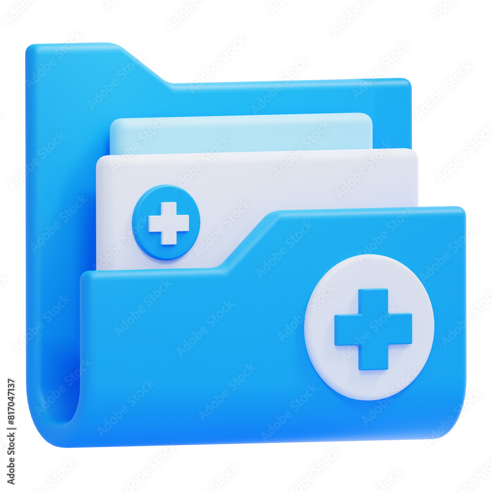 Obraz premium PNG 3D Medical Record icon isolated on a white background