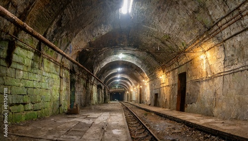 old abandoned train station in the underground