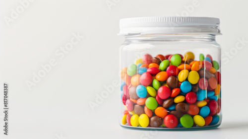 A jar full of colorful candies