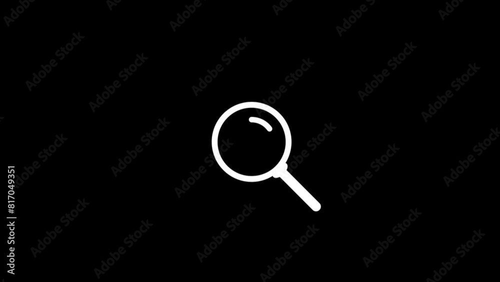 Abstract magnifying glass icon animation Abstract magnifying glass icon animation