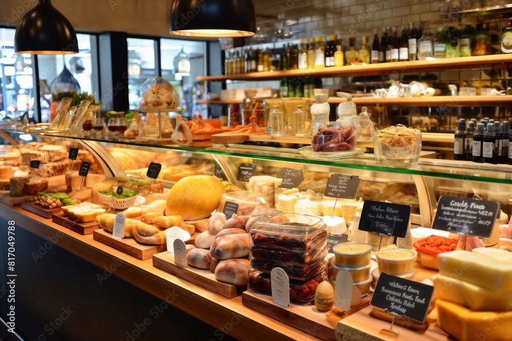 Fototapeta premium food counter in the store, interior