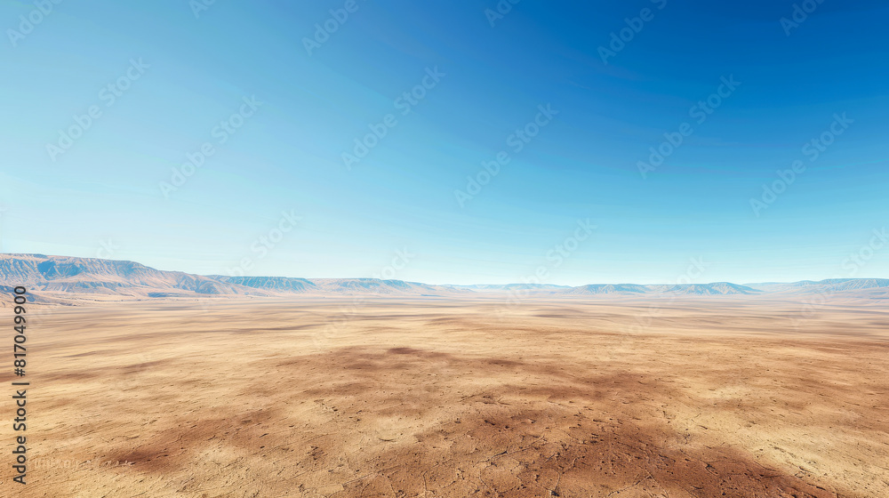 A vast desert with a clear blue sky above A vast desert with a clear blue sky above