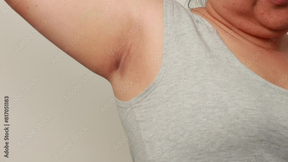 skin underarm Armpit Fat Womans human anatomy and Body Parts. closeup