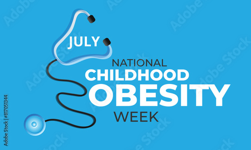 National Childhood obesity week. background, banner, card, poster, template. Vector illustration.