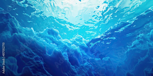 Cerulean blue an oceanographer explores the depths of the blue waters and ocean. photo