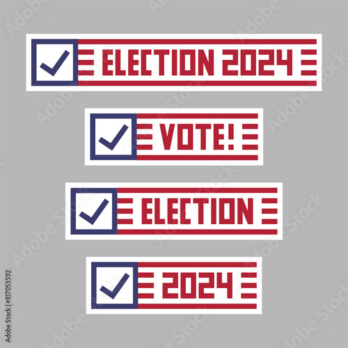 US Presidential Election 2024. United States of America Vector Banner Flag. November 5 Vote Day.