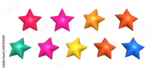 Set of  3D stars for design