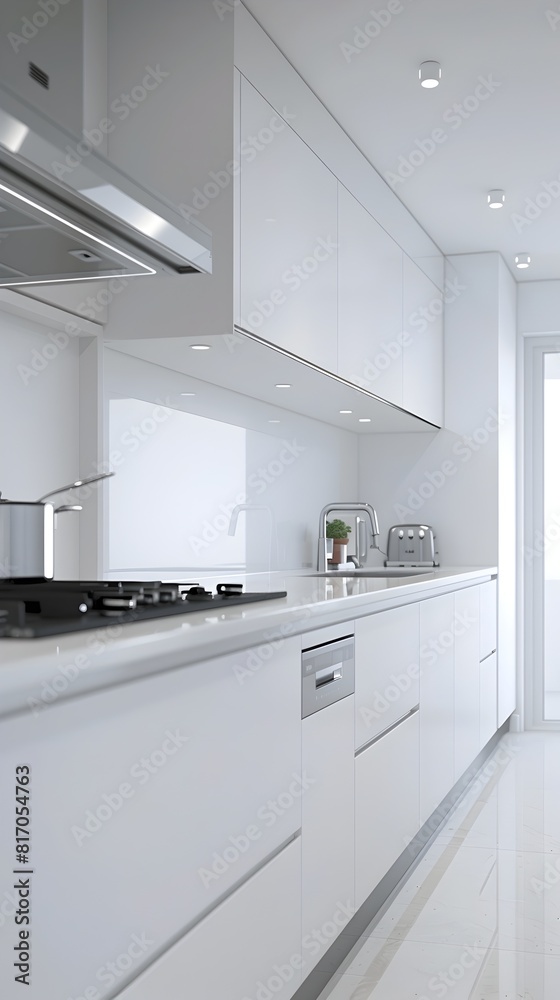 Stylish D of a Crisp White Kitchen Radiating Japanese Minimalism Stylish D of a Crisp White Kitchen Radiating Japanese Minimalism