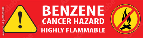 Benzene hazard warning sign vector.eps