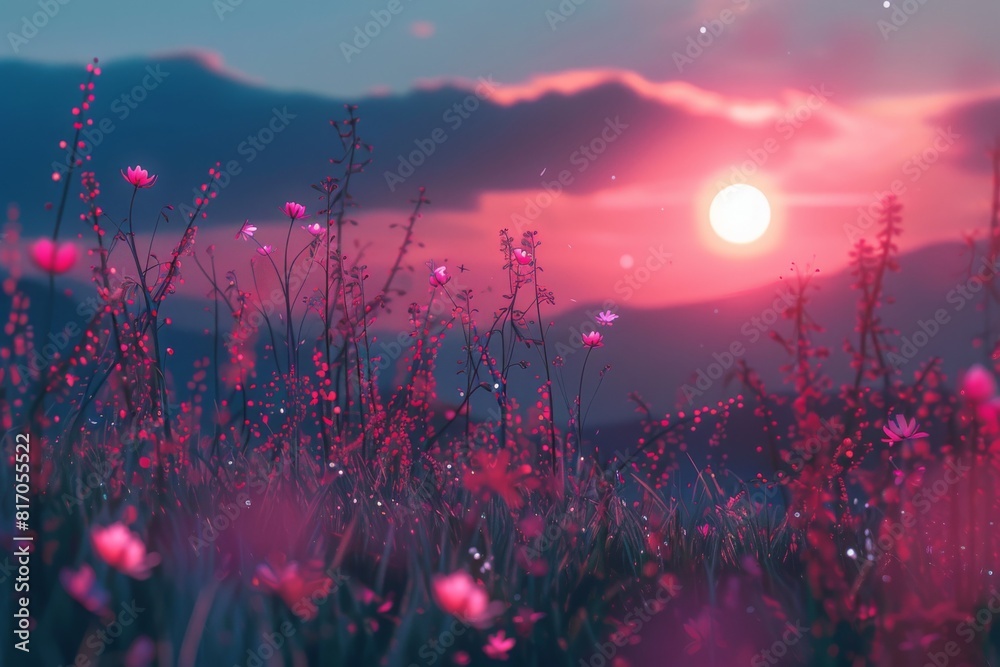 Gentle flower clusters amidst lofi mistiness Gentle flower clusters amidst lofi mistiness
