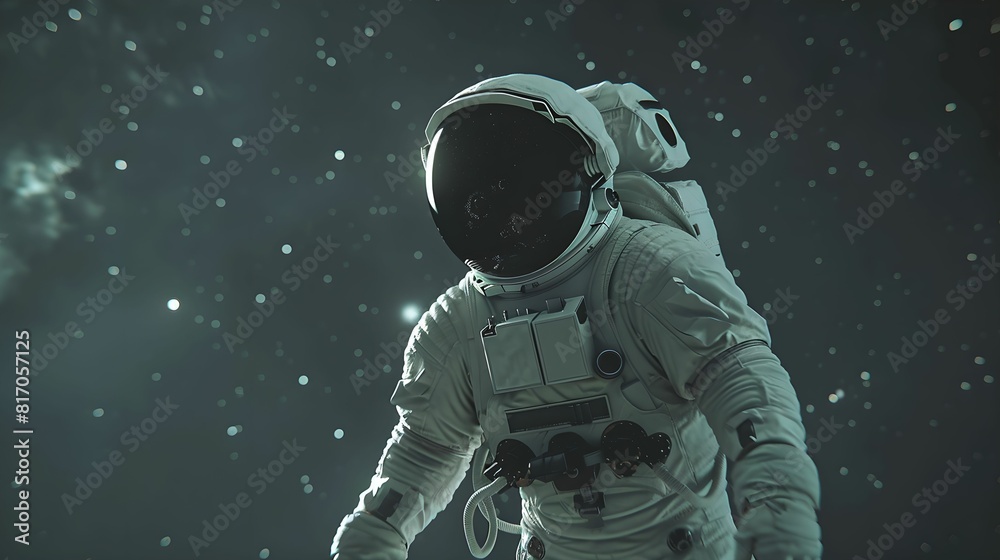 3D Walking Astronaut in White Space Suit and Helmet 3D Walking Astronaut in White Space Suit and Helmet