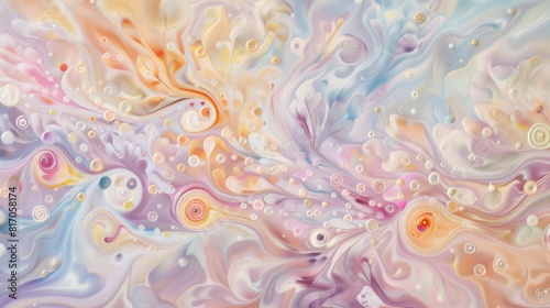 Abstract swirls with pastel colors background