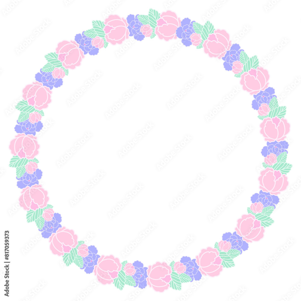 coquette Pink and purple Flower Frame