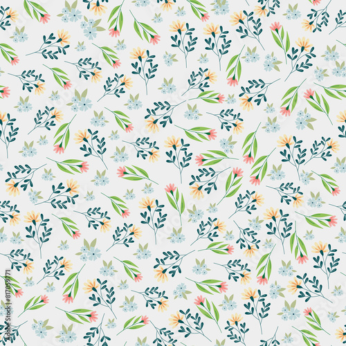 coquette seamless red flowers pattern
