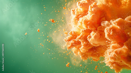 Explosion on Green Background