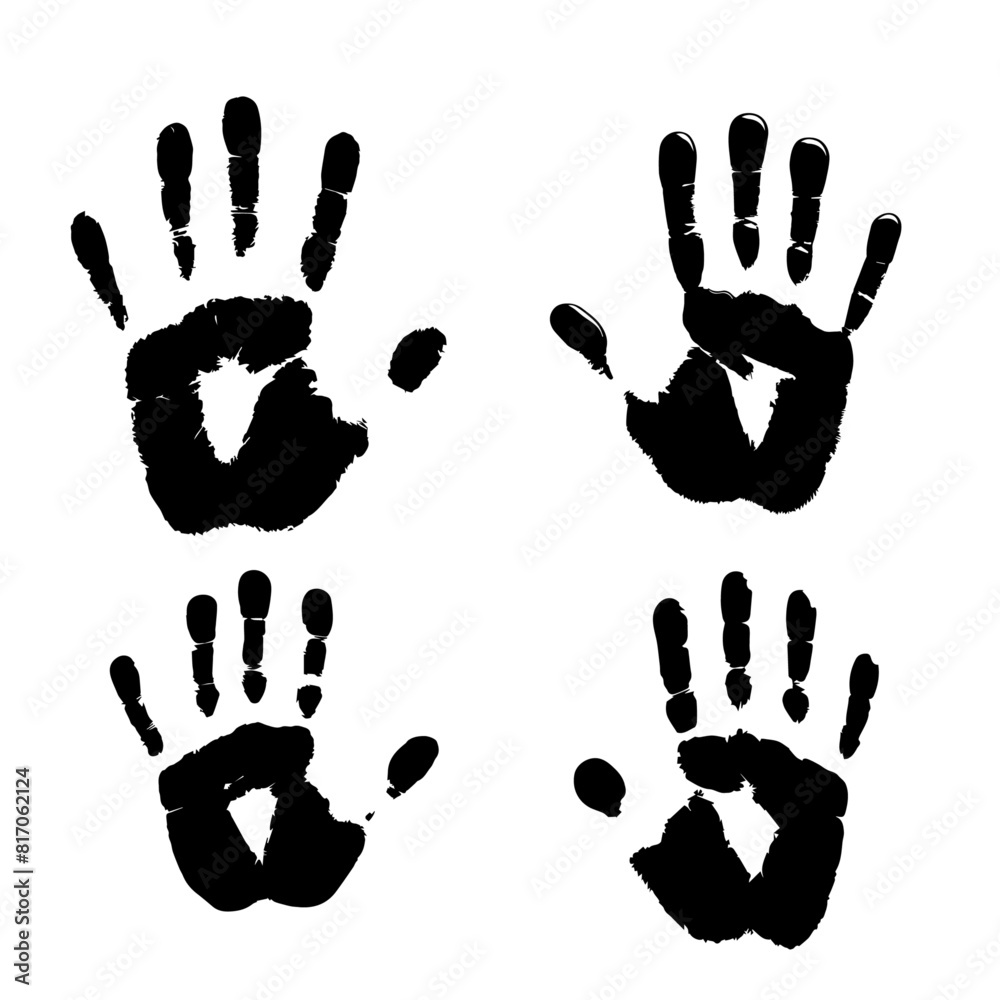 handprint silhouette on white background handprint silhouette on white background