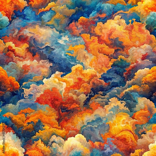Colorful waves texture with full frame background in seamless pattern
