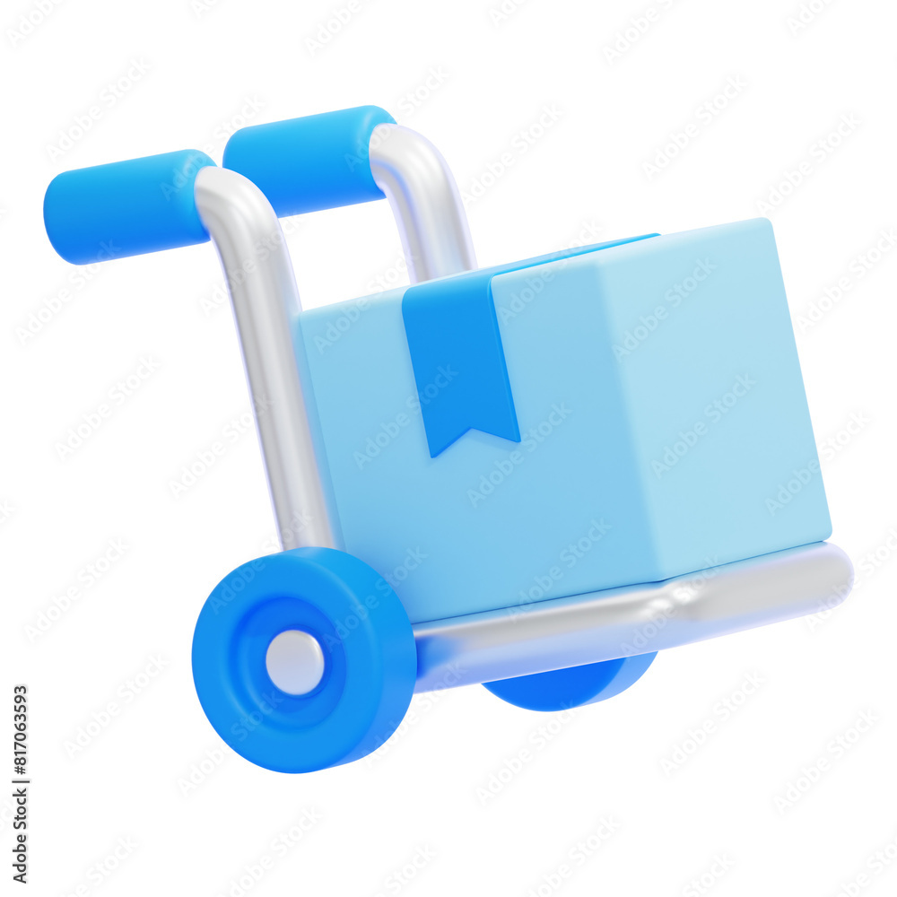 PNG 3D Delivery Cart icon isolated on a white background PNG 3D Delivery Cart icon isolated on a white background