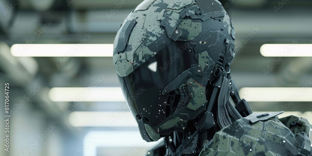 A cyborg warrior, their body composed of both organic and synthetic materials, stands vigilant in a military bunker, ready for any threat that may arise from the ever-changing technological landscape. A cyborg warrior, their body composed of both organic and synthetic materials, stands vigilant in a military bunker, ready for any threat that may arise from the ever-changing technological landscape.