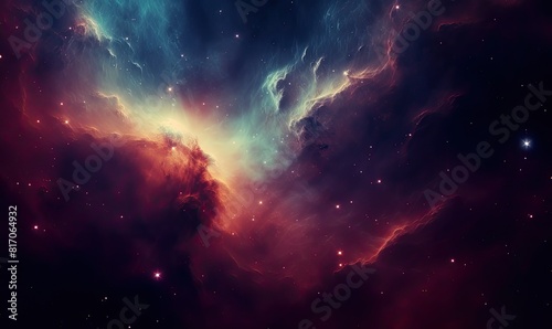 Wallpaper Mural Colorful Nebula in Space Abstract Background. Beautiful Galaxies and Stars in Outer Space Torontodigital.ca