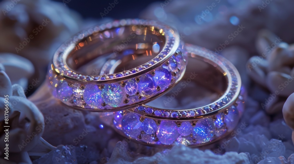 Soft lilac glowing rings with a dreamy, whimsical feel Soft lilac glowing rings with a dreamy, whimsical feel