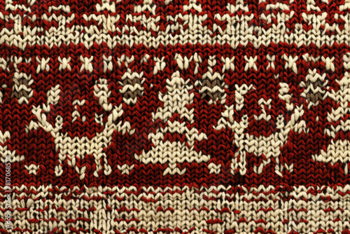 Knitted pattern with Christmas motifs