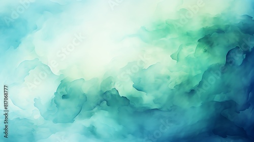 Create a stunning visual effect with a background of vibrant blue and green watercolor textures, ideal for dynamic web backgrounds or creative digital art projects