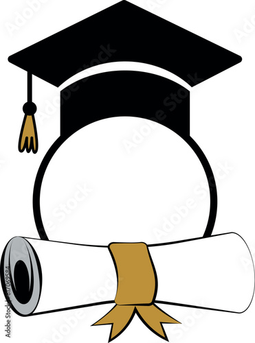 Flat isolated graduation frame. Graduation frameillustration vector.