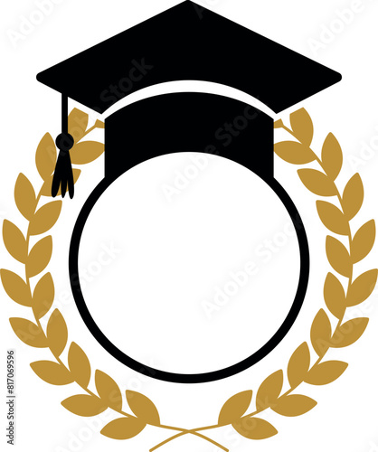 Flat isolated graduation frame. Graduation frameillustration vector.
